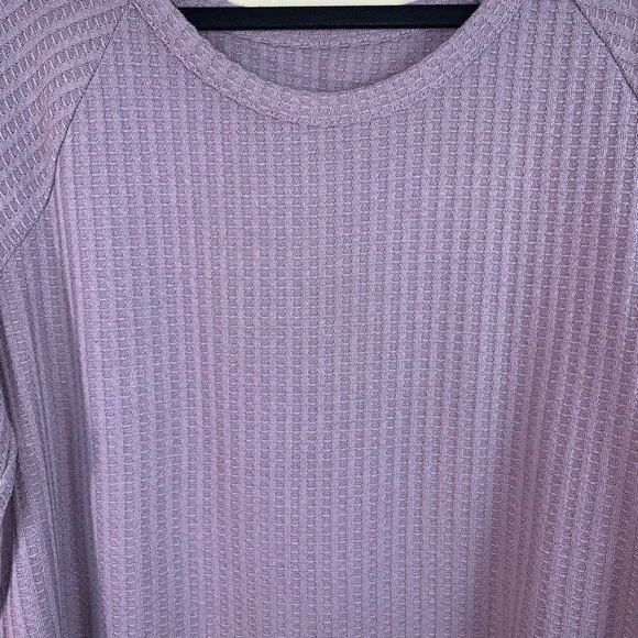Chaser long sleeve purple waffle knit top - Picture 4 of 6
